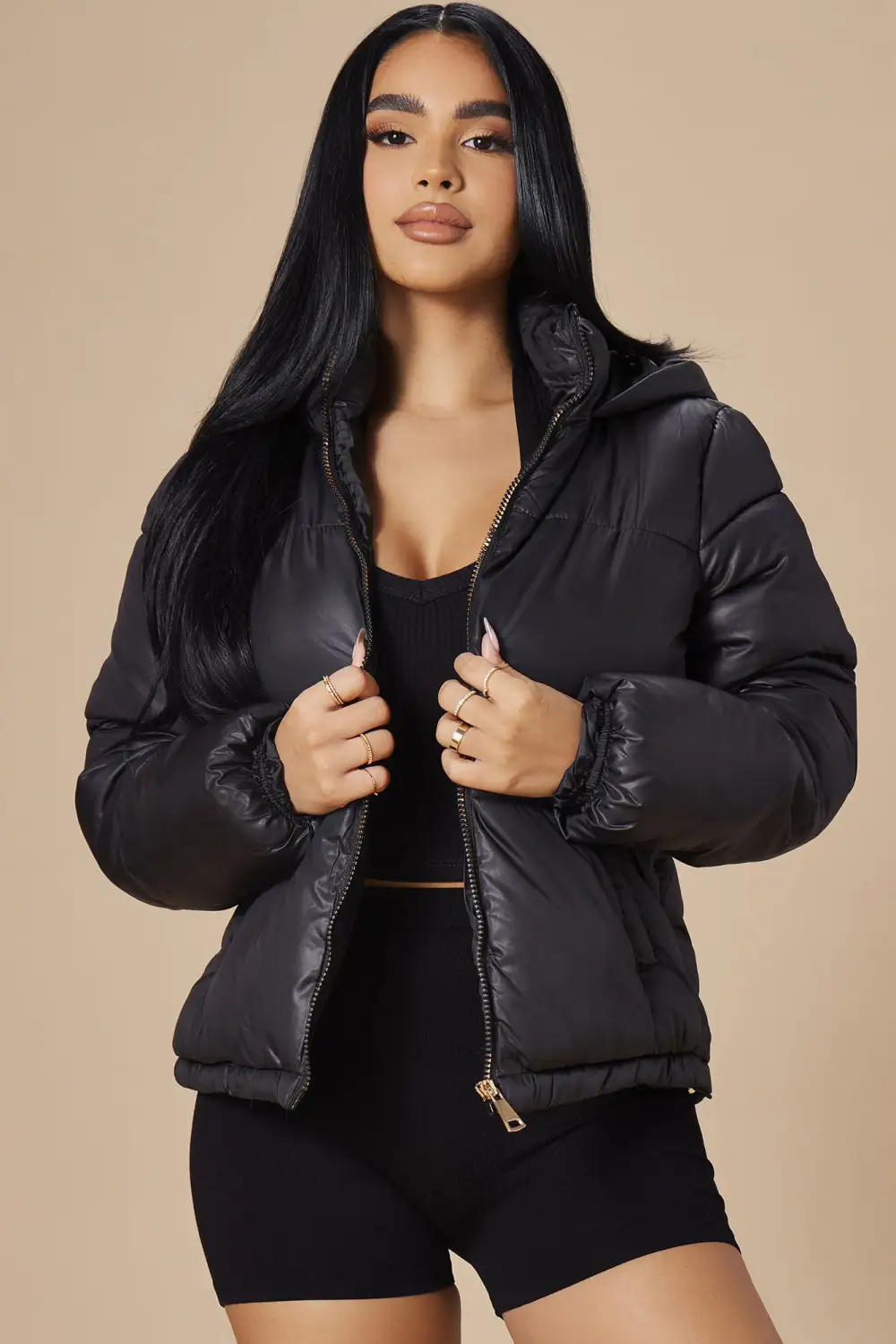 Don't Rain On My Puffer Jacket - Black