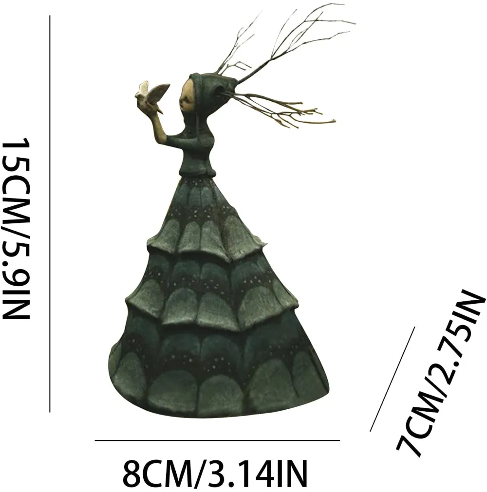 Halloween Witch Figurine Statue Resin Creepy Witch Sculptures Garden Decoration for Home Patio Yard Lawn Porch Garden Decoration