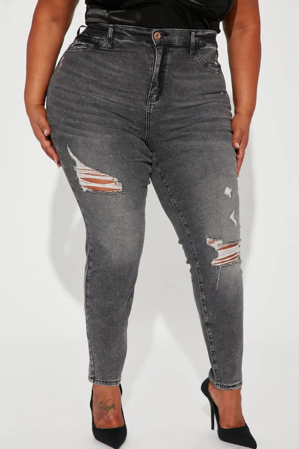 Living Life High Stretch Skinny Jeans - Black Wash