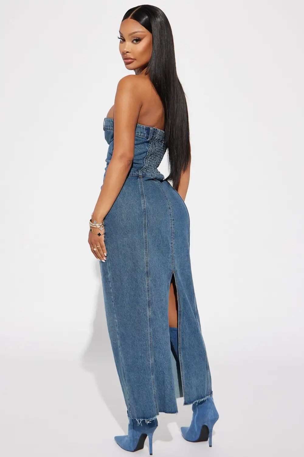 Berlin Denim Maxi Dress - Medium Wash