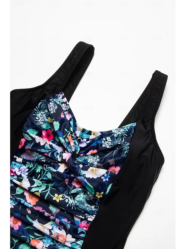 Cross Back Floral Onepiece Swimsuit
