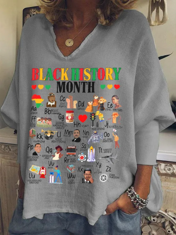 Women'S Black History Month V-Neck T-Shirt