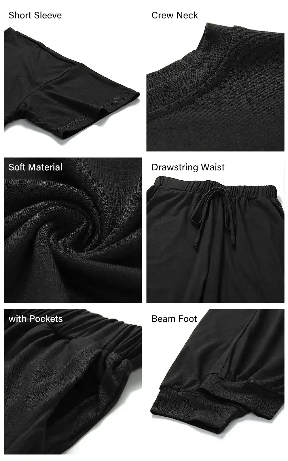 Two Piece Outfit Short Sleeve  Pullover Tops Tracksuits