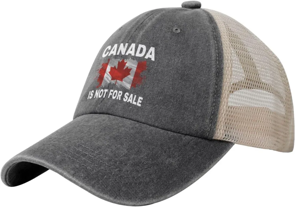 Canada is Not for Sale Hats Denim Mesh Cap