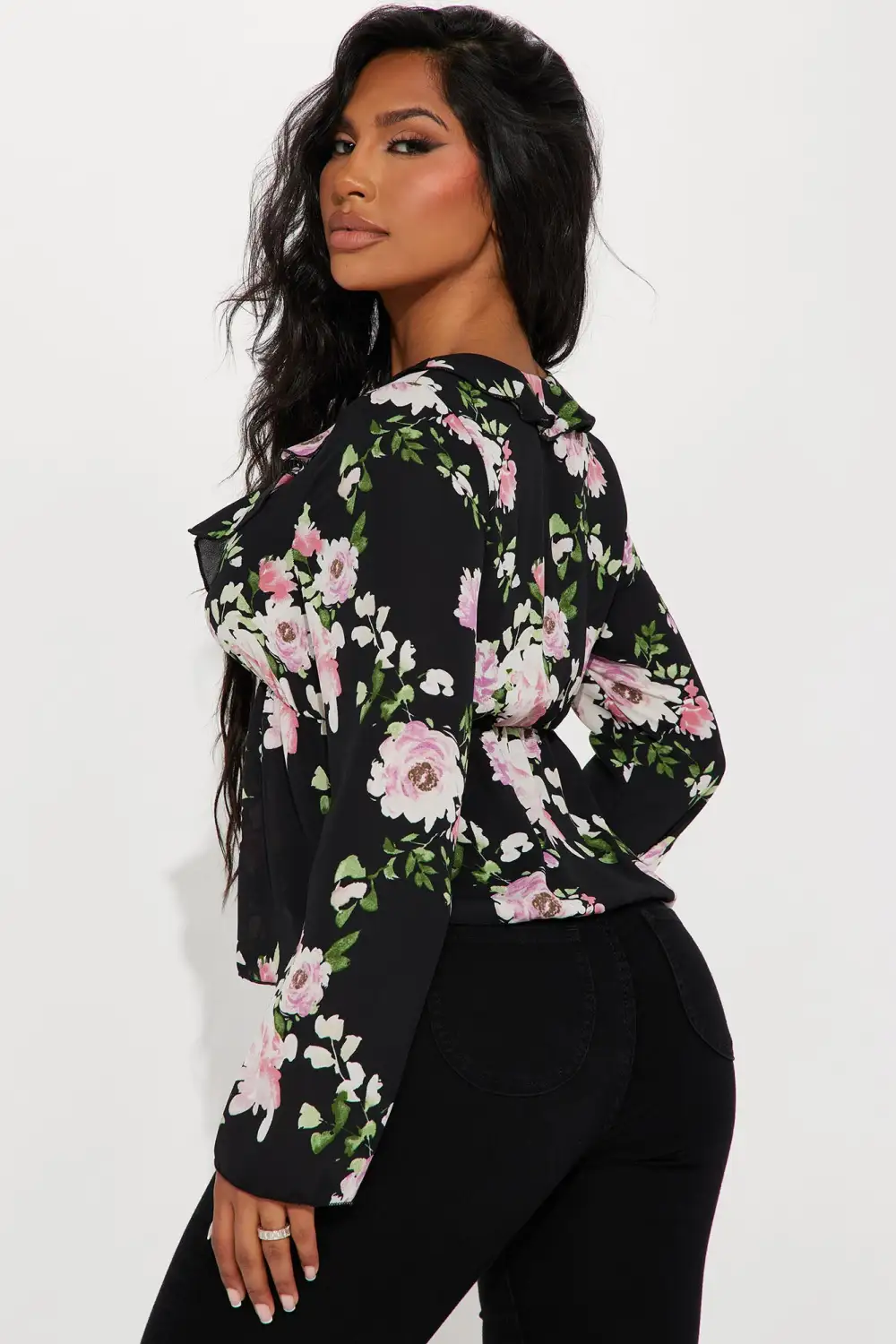 Travel With Floral Top - Black/combo