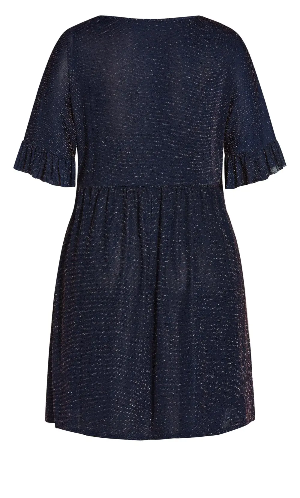 Evans Navy Blue Metallic Swing Mini Dress