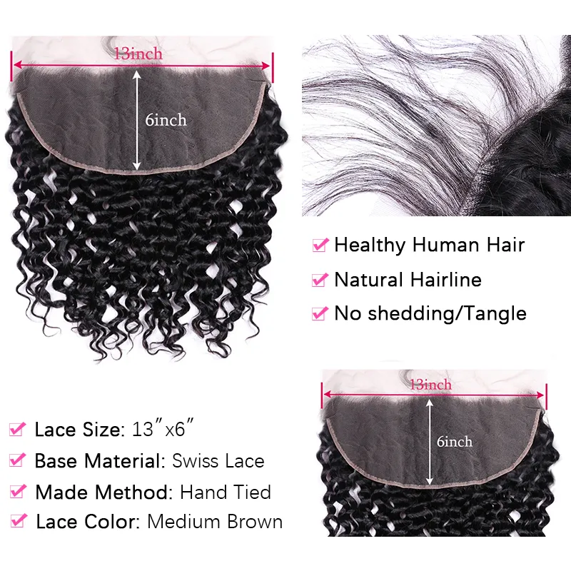 Sterly Water Wave Bundles With 13X6 Lace Frontal Human Hair Bundles With Frontal