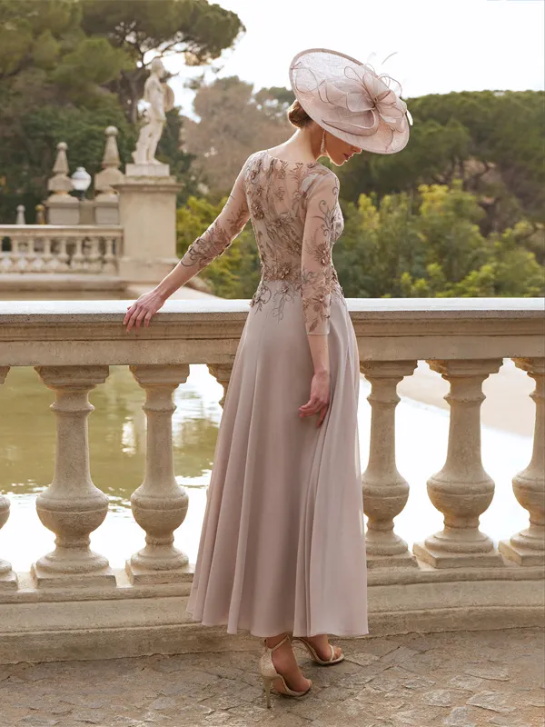 Round Neck Printed Maxi Dress