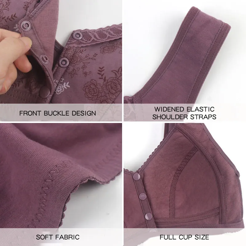 🔥Buy 1 Get 3(3packs)🔥 Mama Cotton Front Closure Bra-FREE SHIPPING