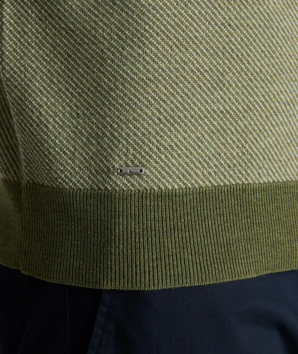 Twill Merino Wool Quarter-Zip Sweater