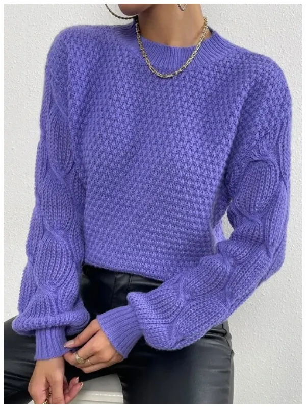 Round Neck Drop Shoulder Sweater