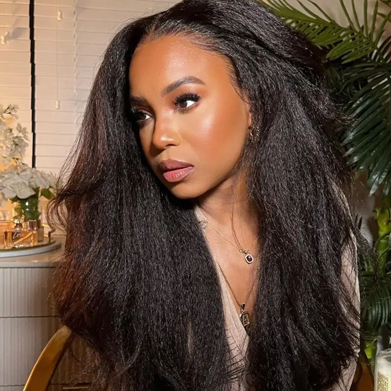 Kinky Straight 13x6 Real HD Lace Undetactable BlendAway Full Lace Frontal Wig 100% Virgin Human Hair