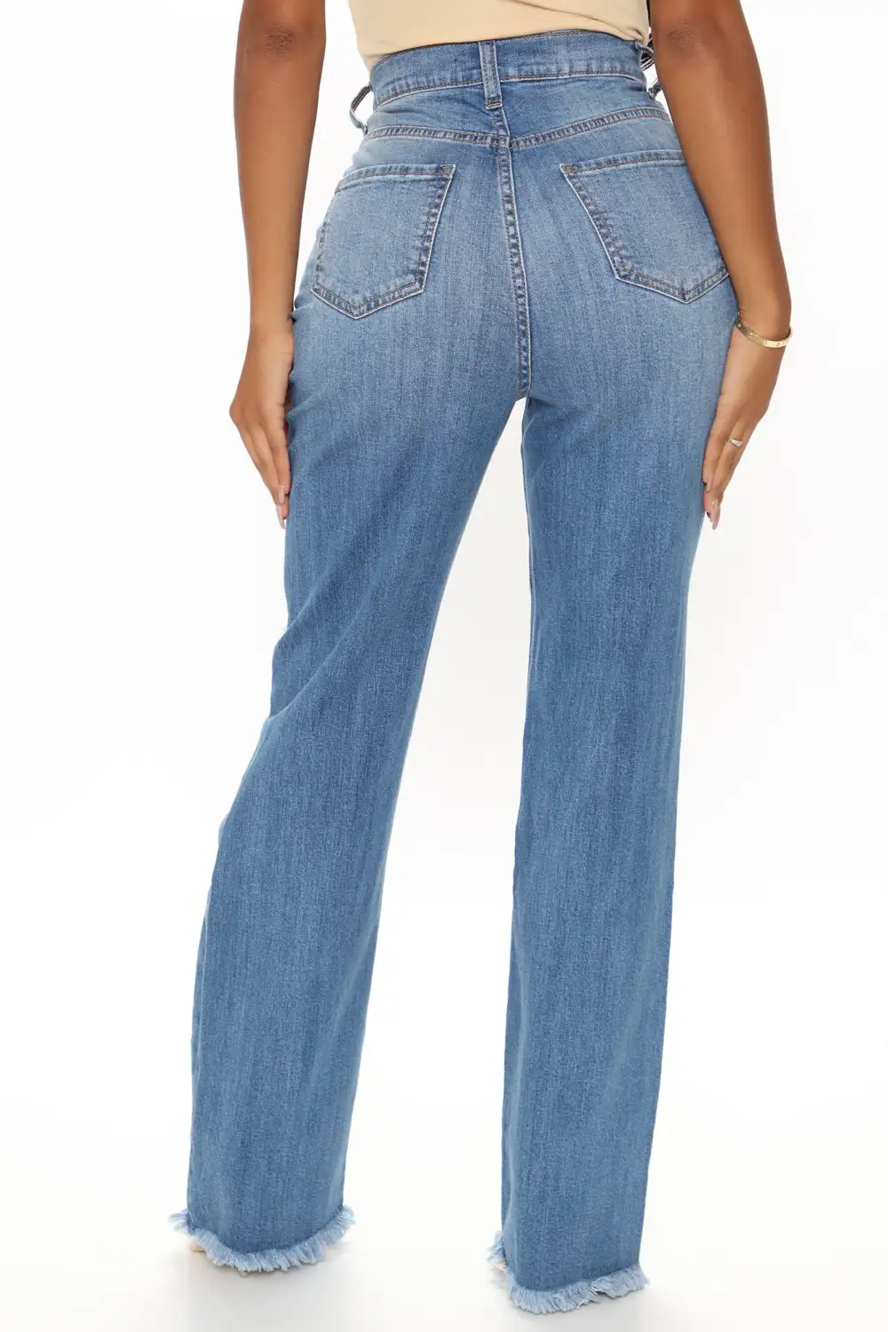 Don't Get Crossed Over Slouch Fit Jeans - Medium Blue Wash