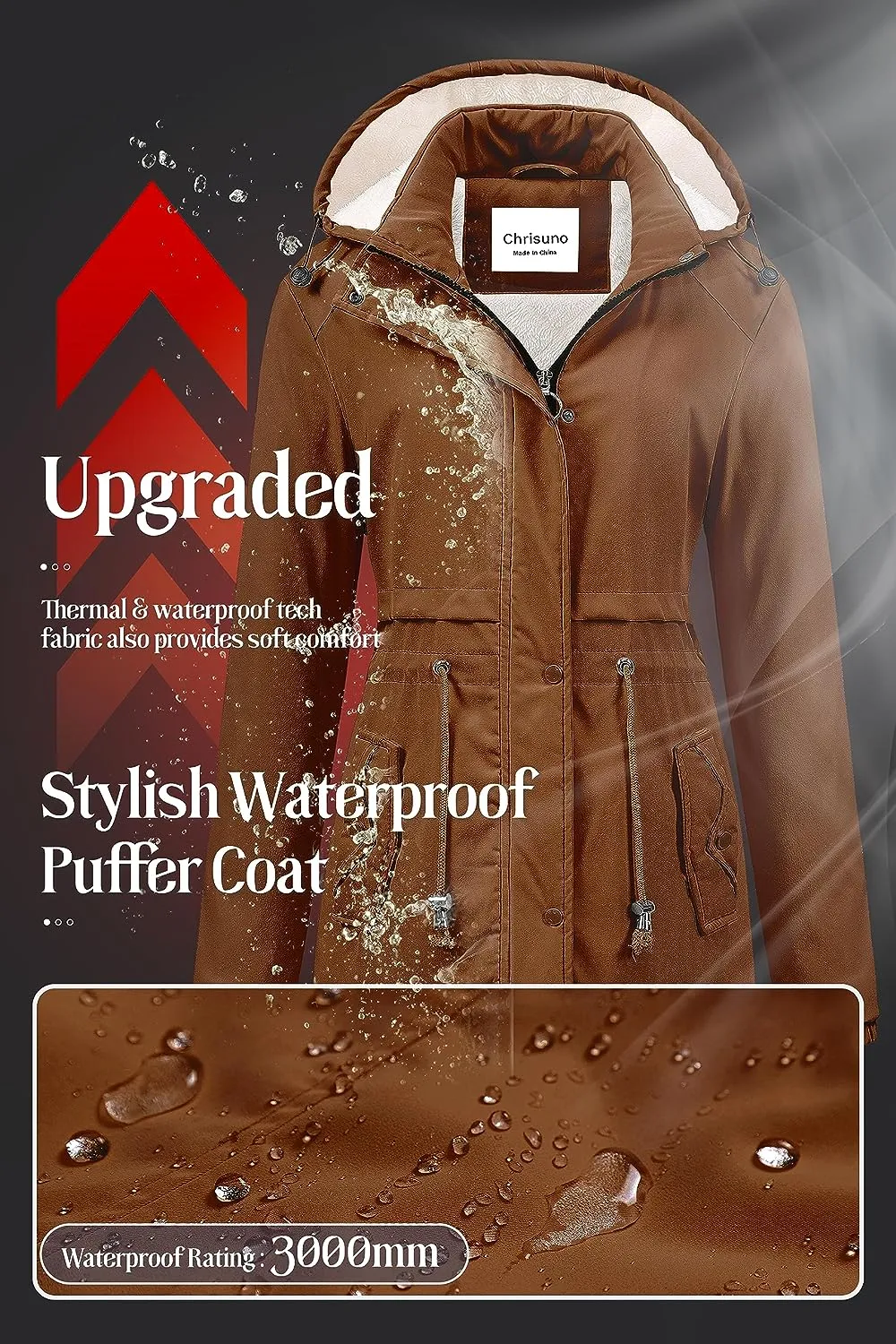 Women's Mid-Length Parka Winter Outerwear Jacket Soft Fleece Warm Snow Coat