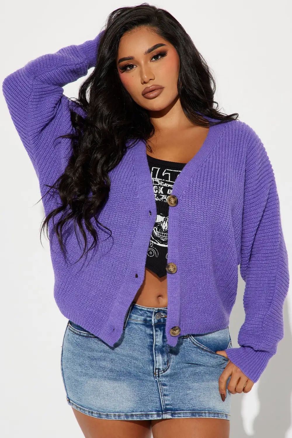 Morning Stroll Cardigan - Purple