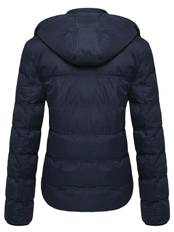 Women's thick winter jacket quilted warm down jacket with detachable hood