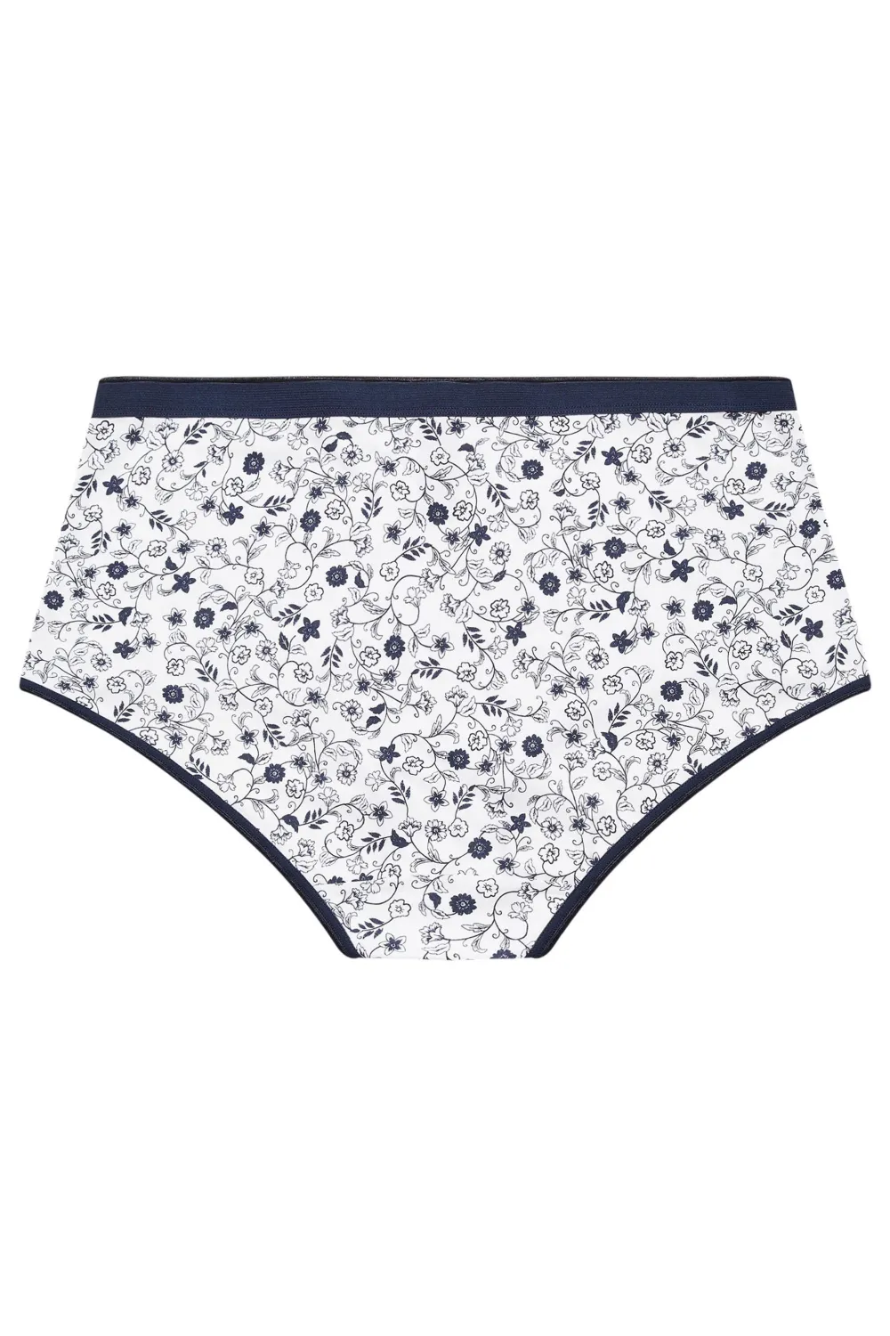 YOURS 5 PACK Curve Blue & White High Waisted Full Briefs