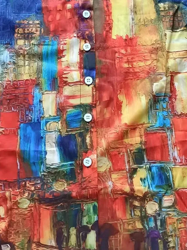 Women's Shirt Blouse White Navy Blue Rainbow Graphic Floral Print Long Sleeve Casual Daily Vintage Tropical Shirt Collar Regular Floral S