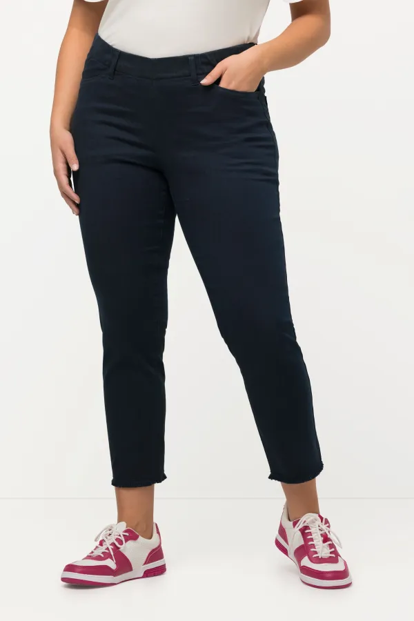 7/8-Hose Sienna, Fransensaum, schmales Bein