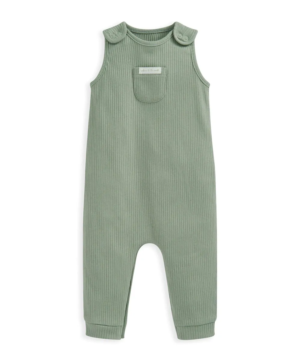 Organic Ribbed Romper - Sage