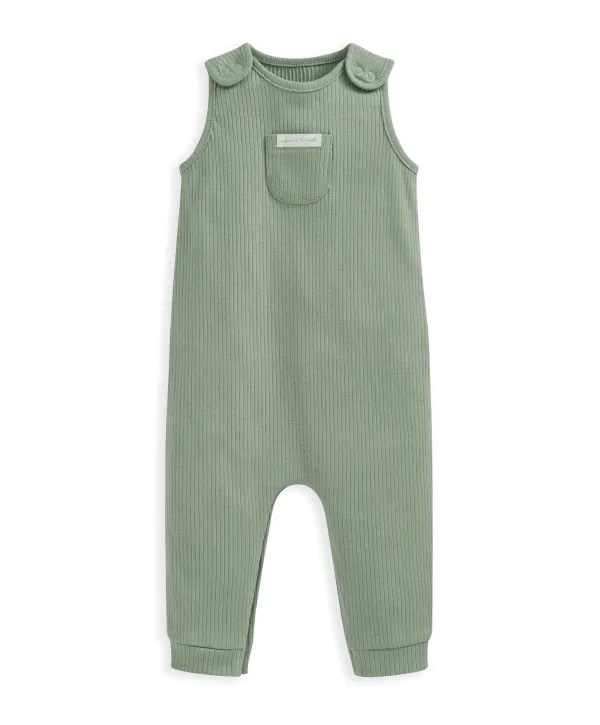 Organic Ribbed Romper - Sage
