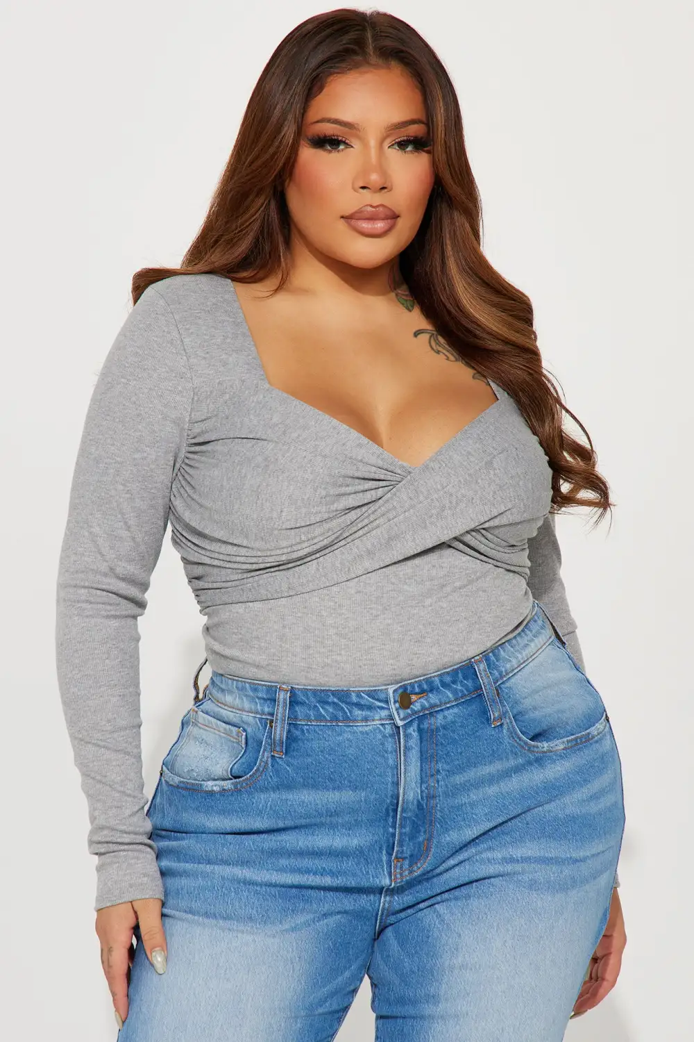 Don't Wait Up Bodysuit - Heather Grey