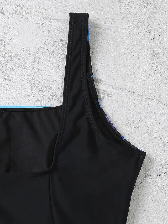 Women's Swimwear One Piece Monokini Bathing Suits Normal Swimsuit Tummy Control Hole Stripe Pink Royal Blue Blue Sky Blue Gray Scoop Neck Bathing Suits Sports Vacation Fashion