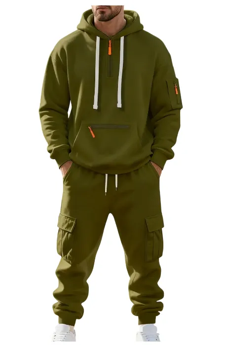 🔥7 SETS $27🔥,Clearance sale!Men’s Winter Fleece-Lined Set – Warm Casual Workwear Outfit with Multi-Pocket Jacket & Pants