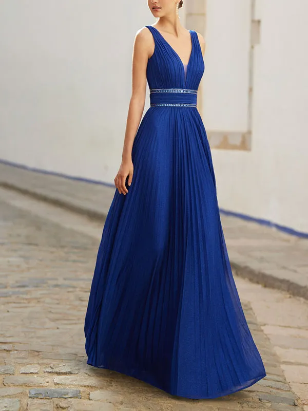 Solid color simple dinner party environmental protection material ladies dress