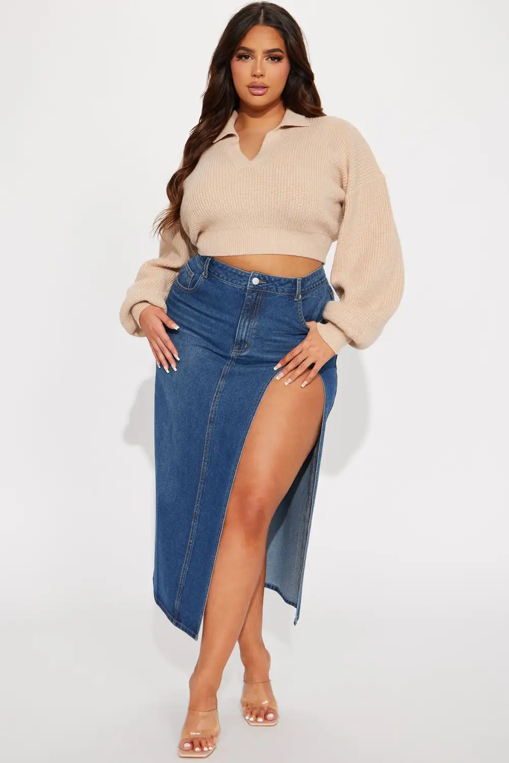 Got Me Going Collared Sweater - Taupe