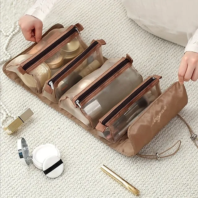 Travel Cosmetic Bag Foldable Makeup Organzier Portable Versatile Toiletry Wash Bag