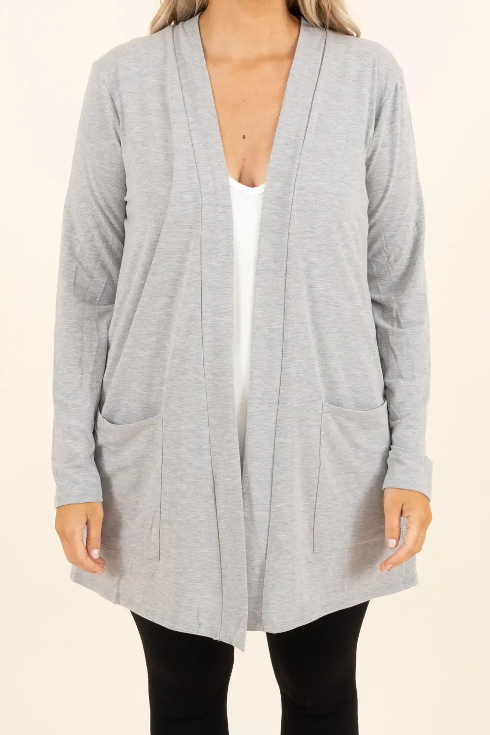 Kindness and Compassion Cardigan, Dark Heather Grey