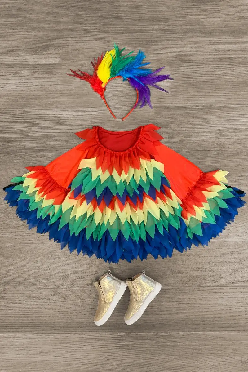 Rainbow Parrot Costume - 3 Piece Set