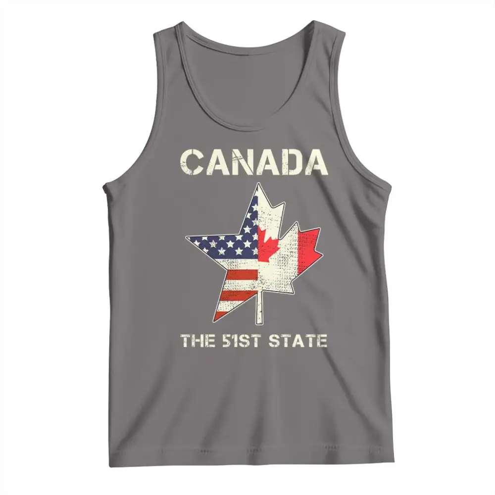 Canada The 51st State Tank Top Maple Canadian American Flag TS09