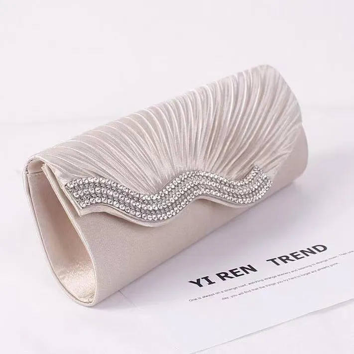 Diamond Evening Bag Crinkle Clutch