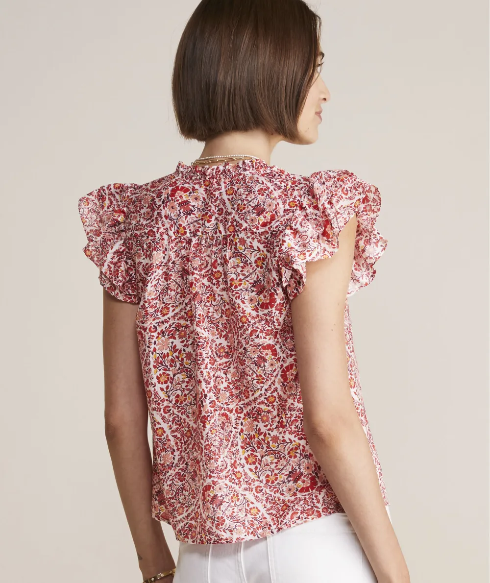 Fenwick Paisley Ruffle Sleeve Top