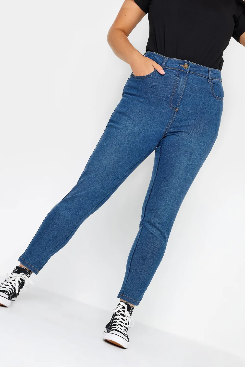 YOURS FOR GOOD Curve Black Skinny Stretch AVA Jeans