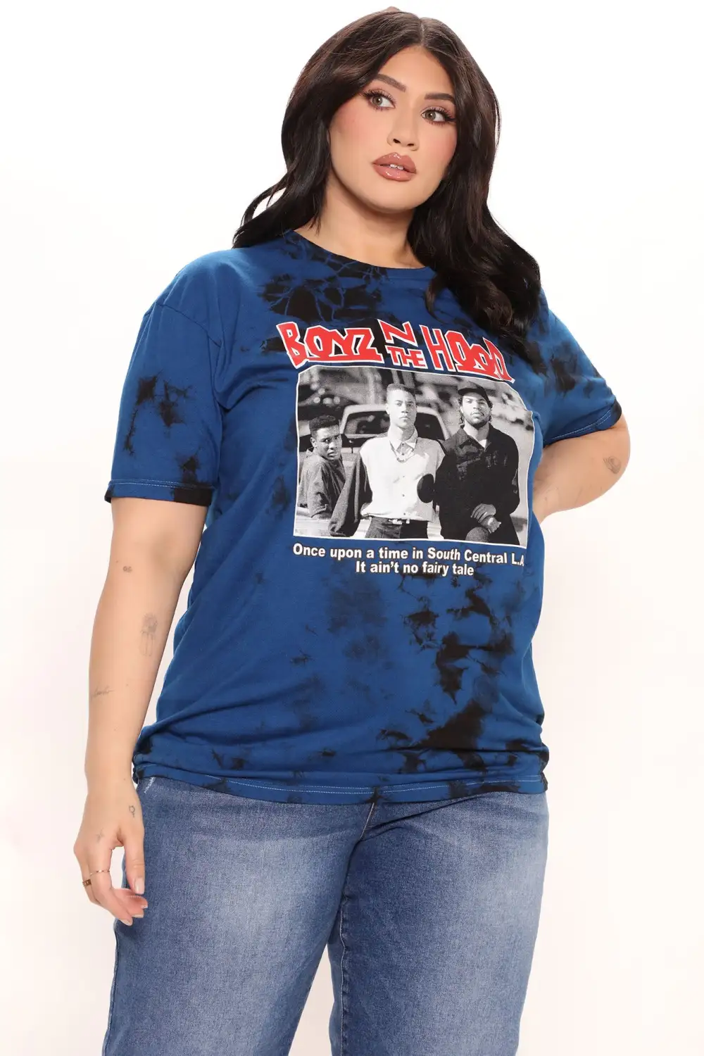 Boyz N The Hood Washed Tee - Royal/combo