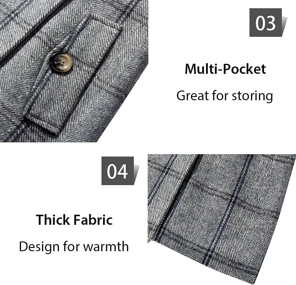 Women's Double Breasted Pea Coat Winter Mid-Long Trench Coat with Belt