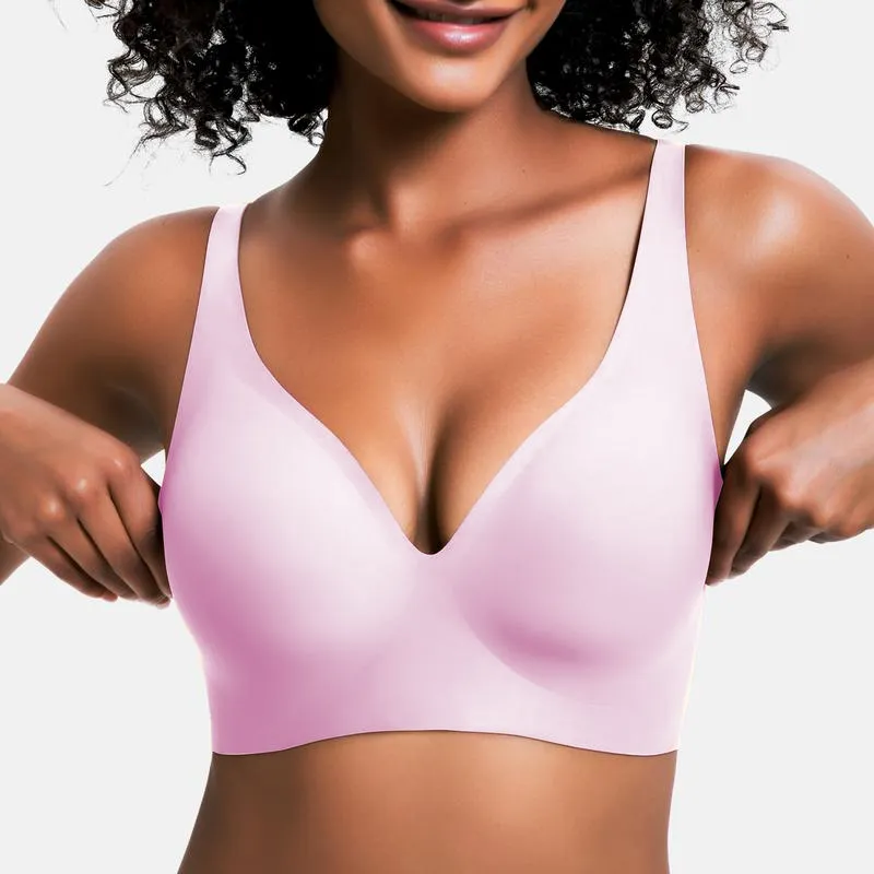Women's Jelly Wireless Deep V Push-Up Seamless Bra