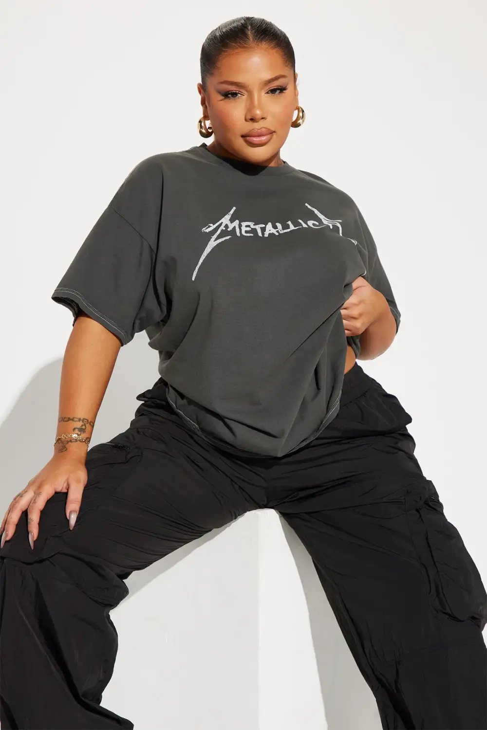 Metallica Front And Back Graphic Tee - Charcoal