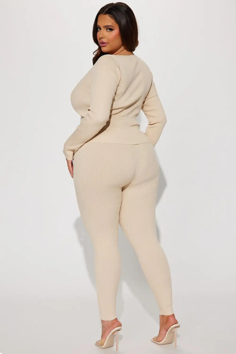 Wrong Way Sweater Pant Set - Taupe