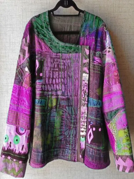 zolucky Casual Plus Size U Neck Abstract Casual Tops