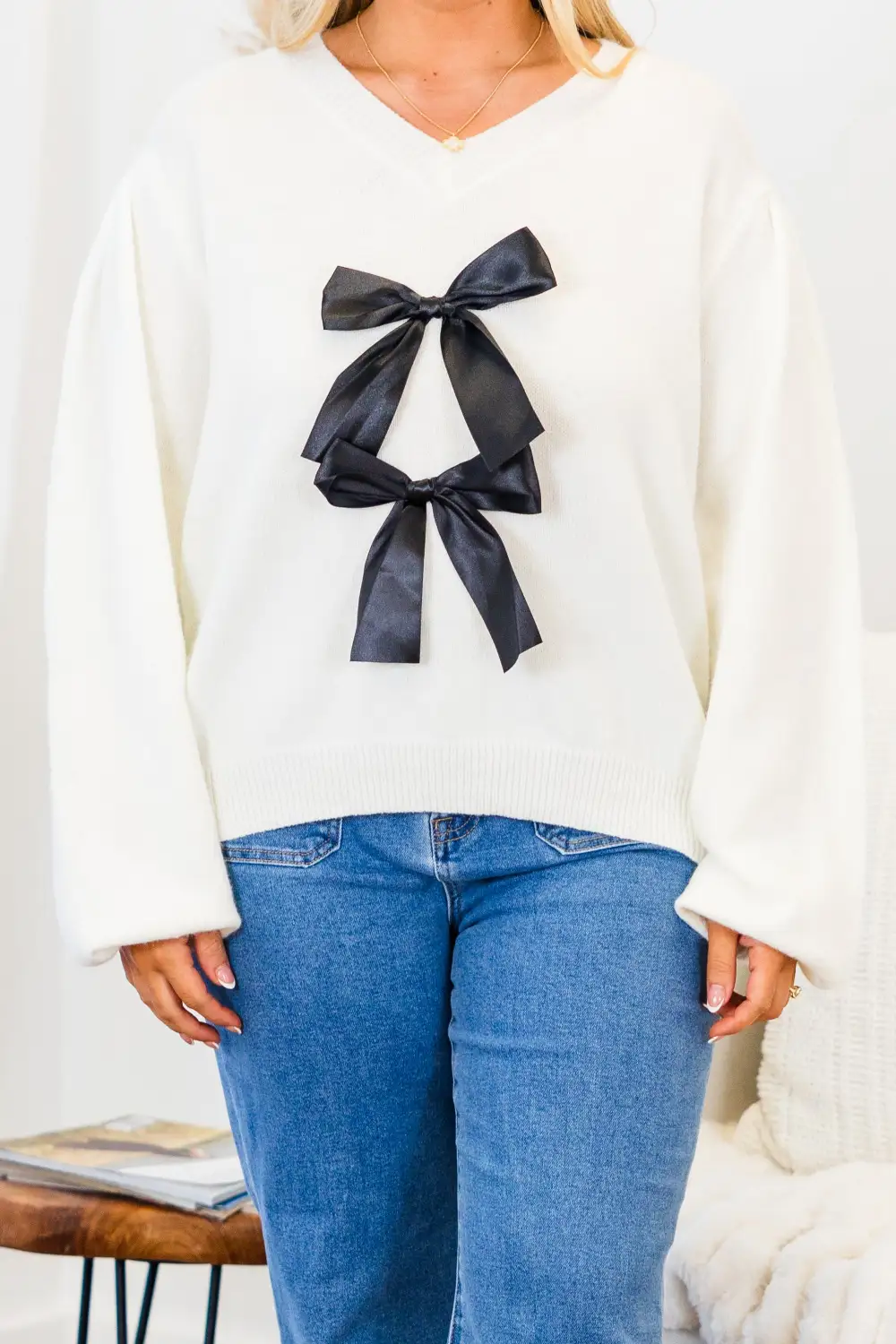 Straight To My Heart Sweater, White