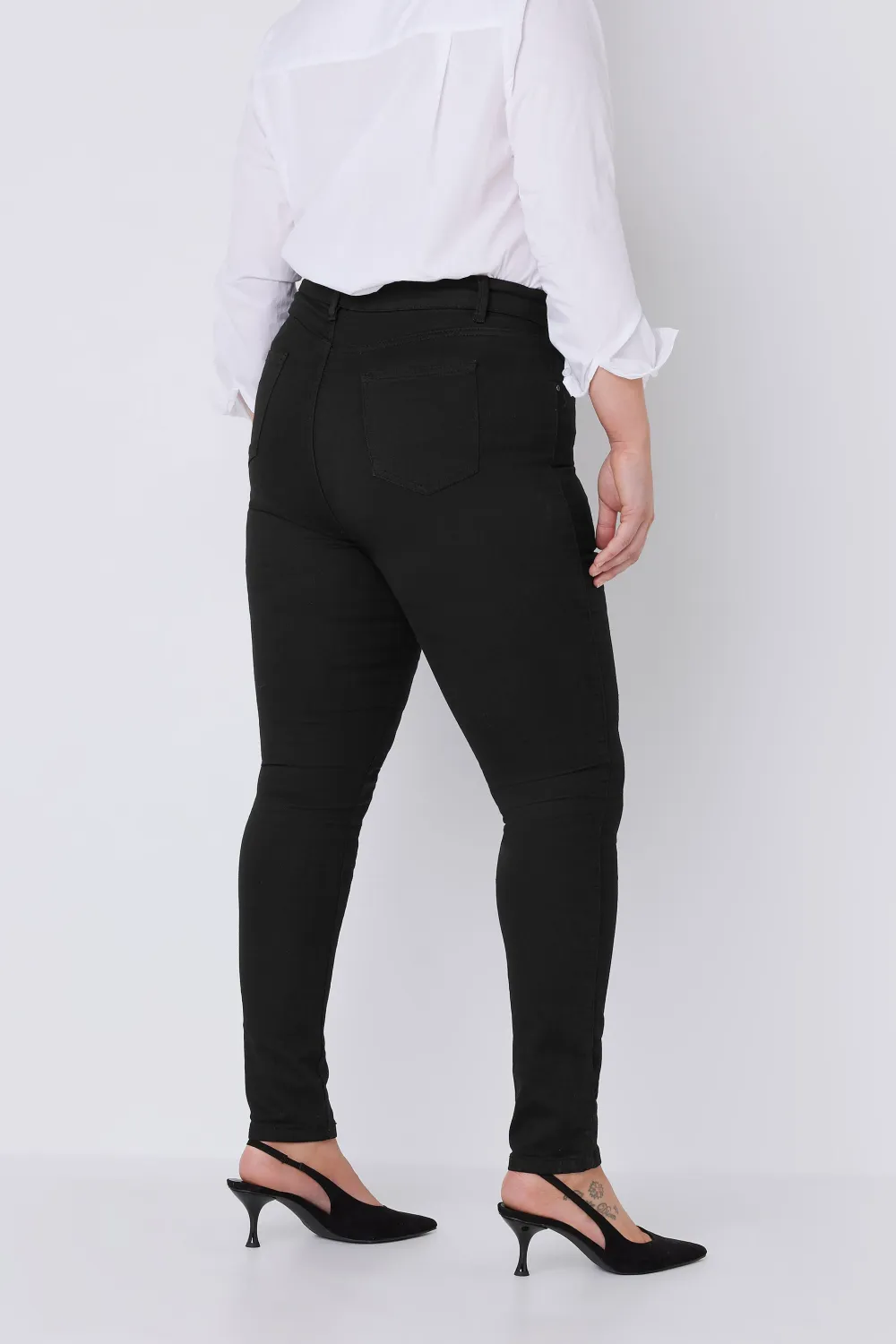 EVANS Curve Black High Waisted Skinny Jeans
