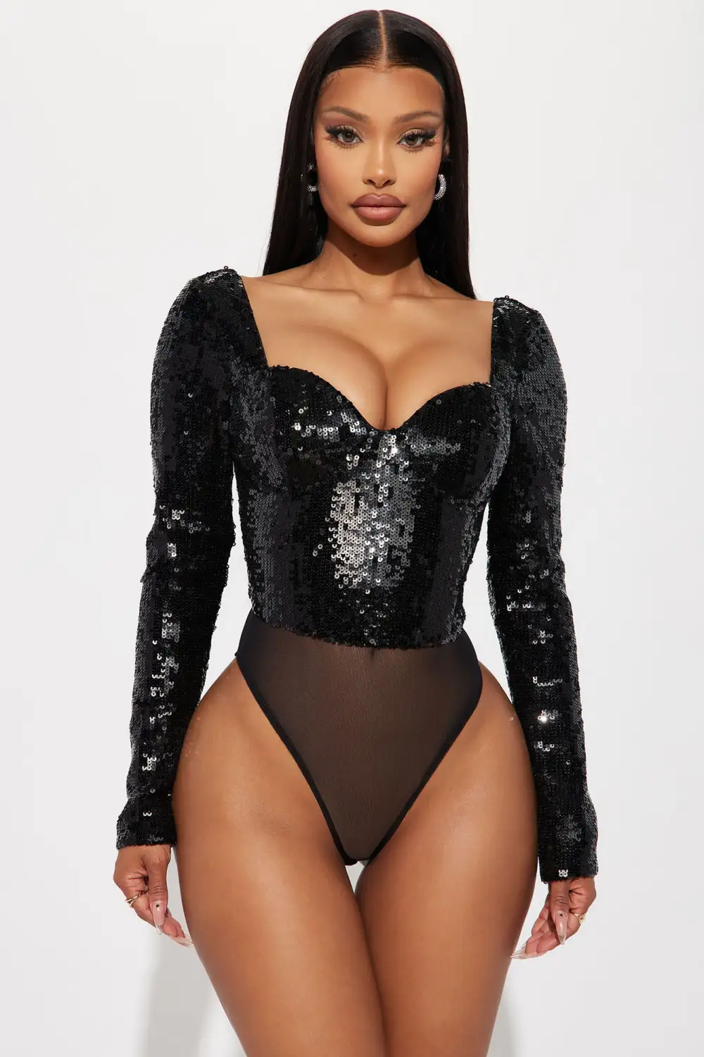 Cocktail Secrets Sequin Bodysuit - Black
