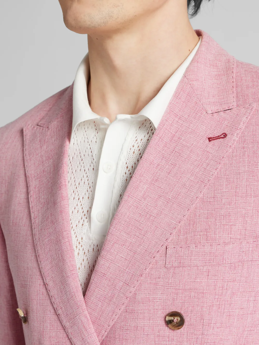 Paisley &Amp; Gray Slim Fit Melange Double-Breasted Suit Jacket