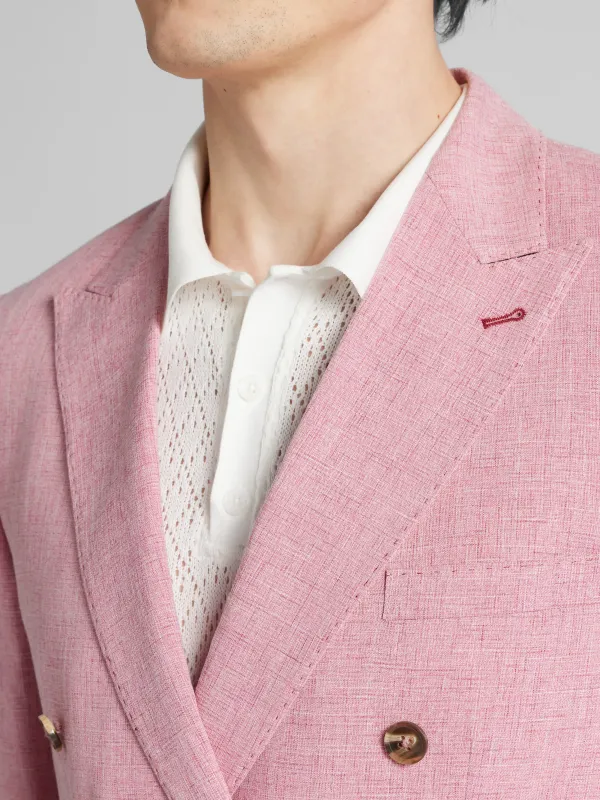 Paisley &Amp; Gray Slim Fit Melange Double-Breasted Suit Jacket