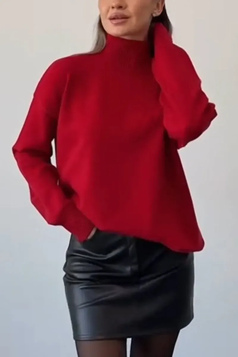 Women's Casual High-neck Knitted Sweater