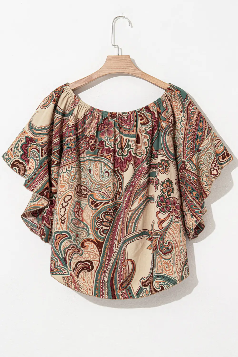 Paisley Ruffled Smocked Blouse